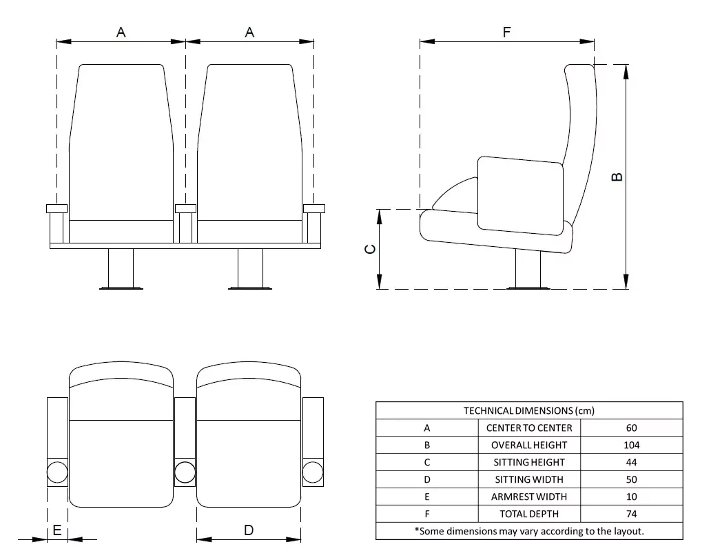 Cinema Chair Lapis L Technical Image
