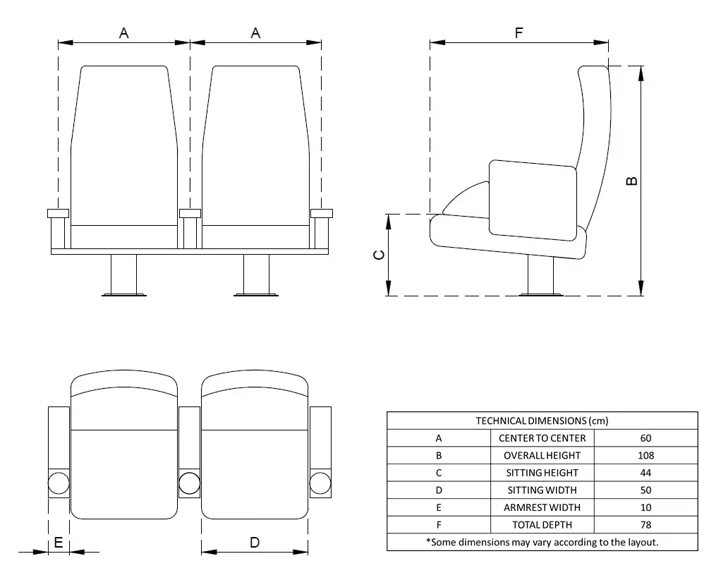 Cinema Chair Lapis L P Technical Image